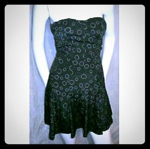 8/10 M AMERICAN EAGLE Gray Dots strapless Dress